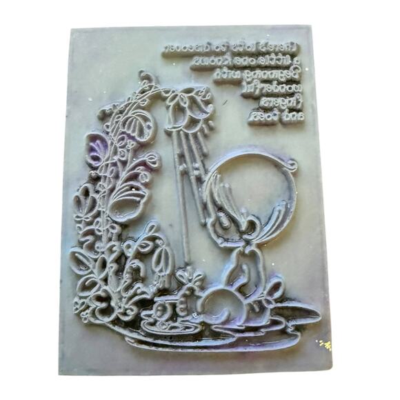 Precious Moments There's Lots To Discover Vintage Foam Rubber Stamp - Picture 3 of 3